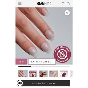 New Glamnetic Quick Press Mani - Daydream Veil - no glue press on nails